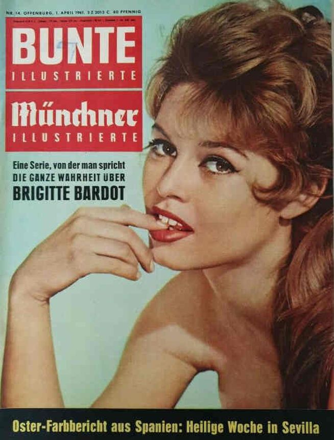 BUNTE ILLUSTRIERTE magazine side cover Issue 14 1 April 1961