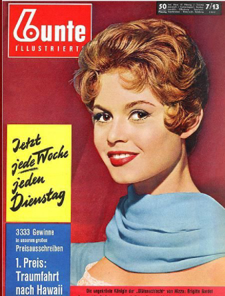BUNTE ILLUSTRIERTE magazine side cover   1957