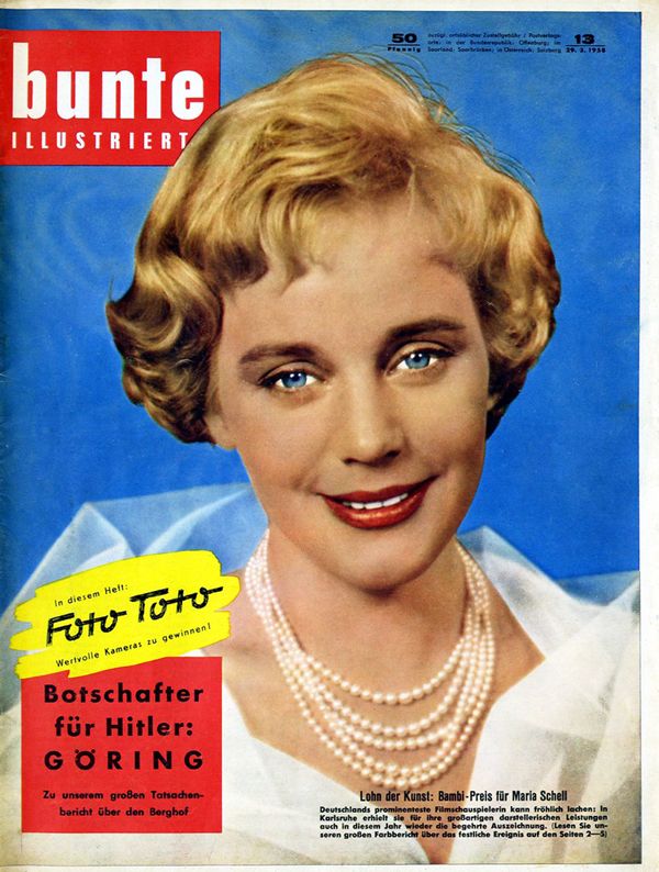BUNTE ILLUSTRIERTE magazine side cover Issue 13 29 March 1958