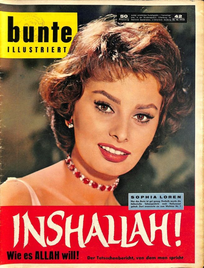 BUNTE ILLUSTRIERTE magazine side cover Issue 42 18 October 1958
