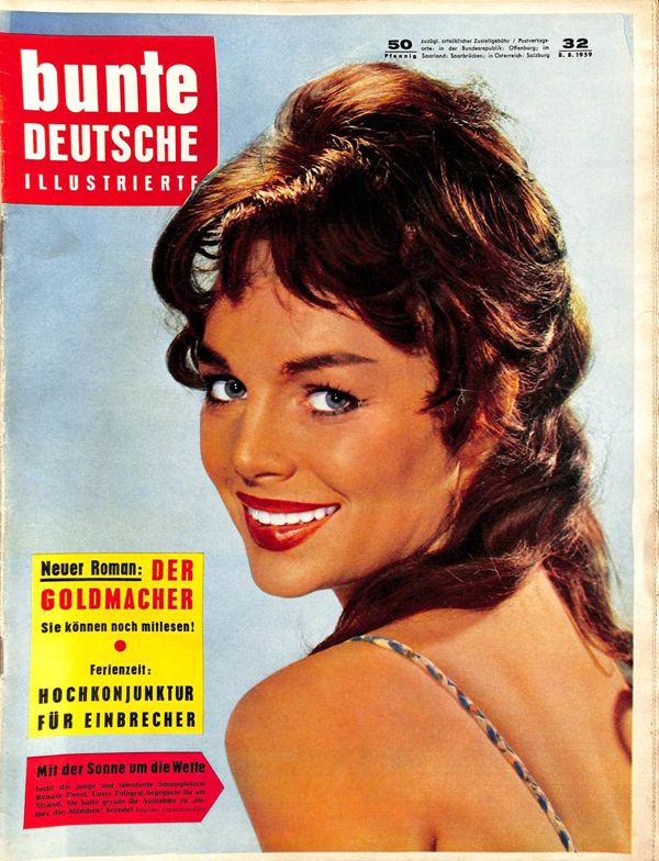 BUNTE ILLUSTRIERTE magazine side cover Issue 32 8 August 1959