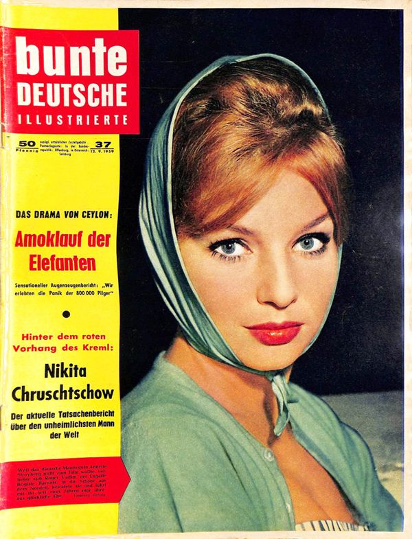 BUNTE ILLUSTRIERTE magazine side cover Issue 37 12 September 1959