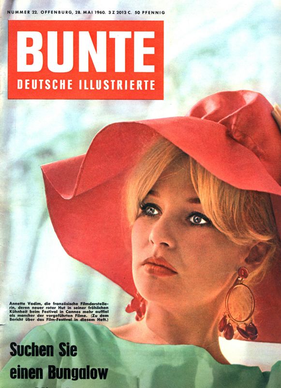 BUNTE ILLUSTRIERTE magazine side cover Issue 22 28 May 1960