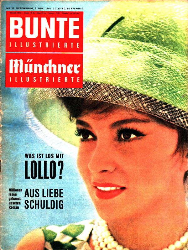 BUNTE ILLUSTRIERTE magazine side cover Issue 23 3 June 1961