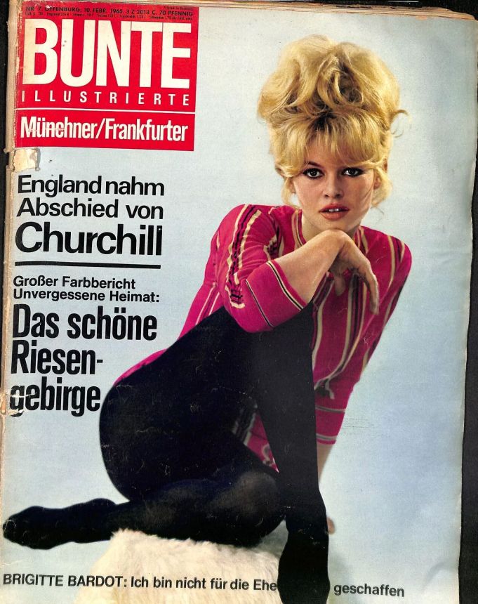BUNTE ILLUSTRIERTE magazine side cover Issue 7 10 February 1965