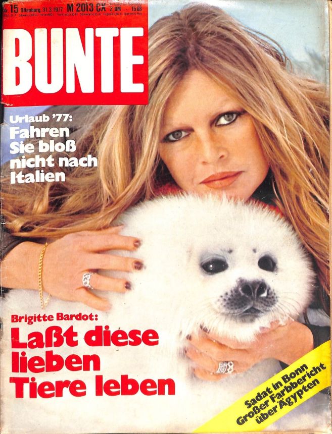 BUNTE ILLUSTRIERTE magazine side cover Issue 15 31 March 1977