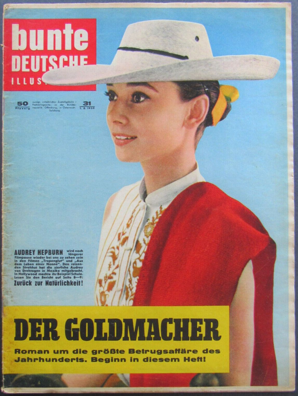 BUNTE ILLUSTRIERTE magazine side cover 8 January 1959