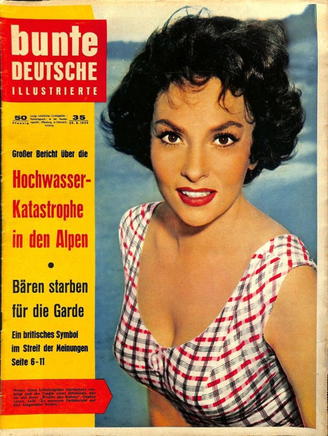 BUNTE ILLUSTRIERTE magazine side cover Issue 35 29 August 1959