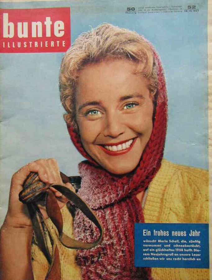 BUNTE ILLUSTRIERTE magazine side cover Issue 52 28 December 1957