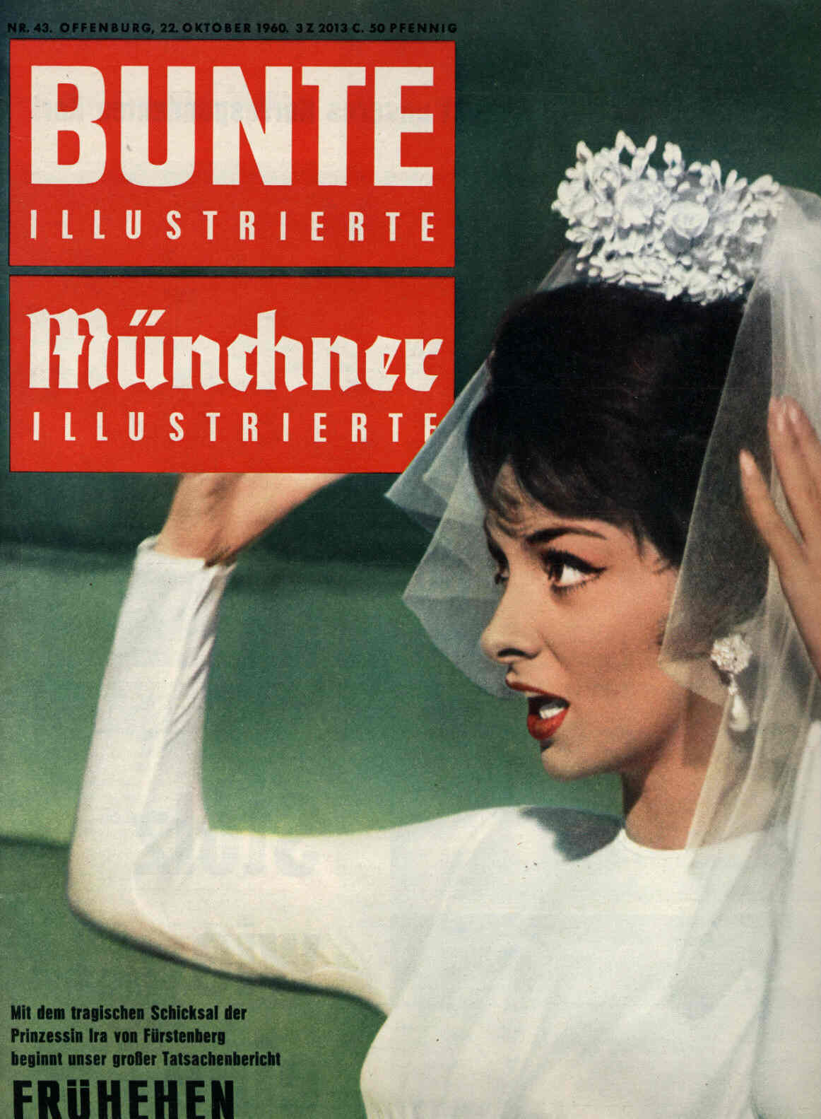 BUNTE ILLUSTRIERTE magazine side cover 22 October 1960