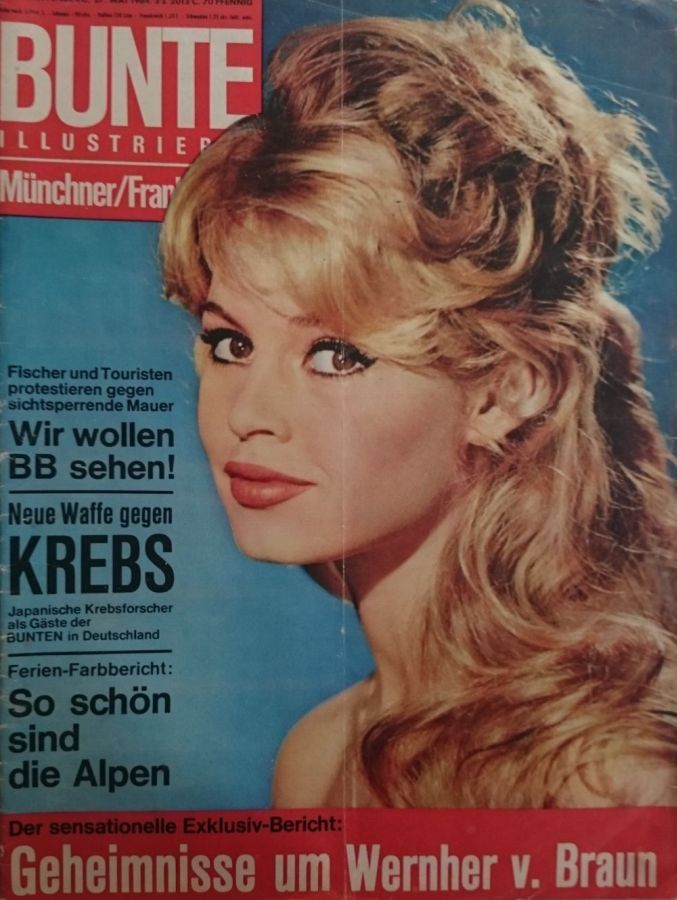 BUNTE ILLUSTRIERTE magazine side cover Issue 22   1964