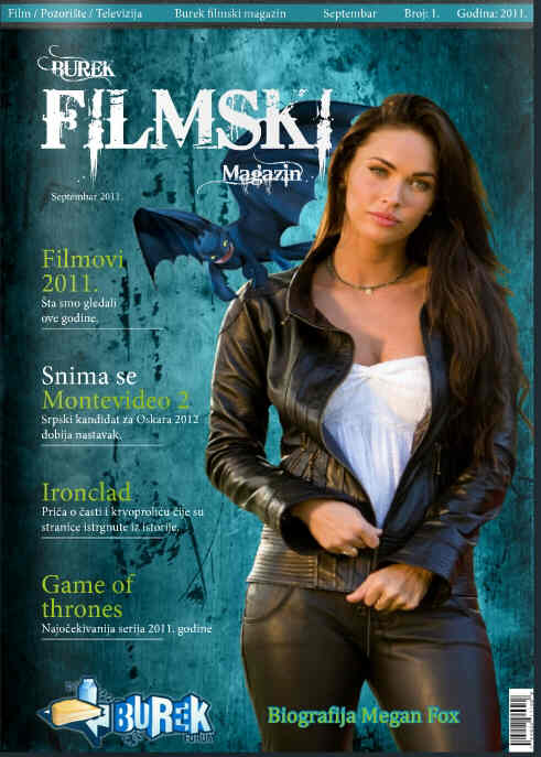 BUREK FILMSKI MAGAZIN magazine side cover Issue 1 September 2011