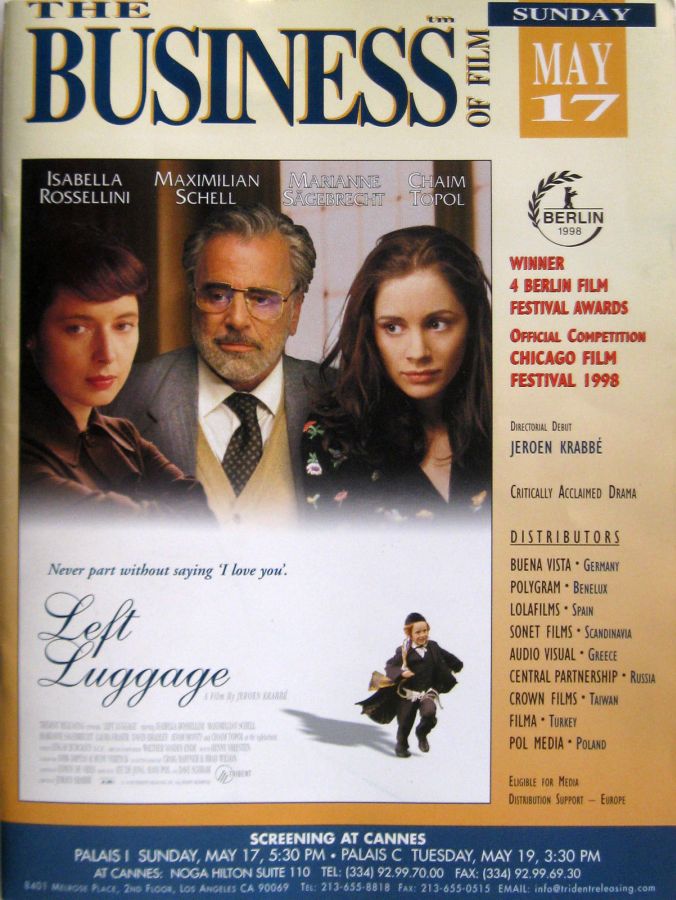 BUSINESS OF FILM | THE magazine side cover May 1998