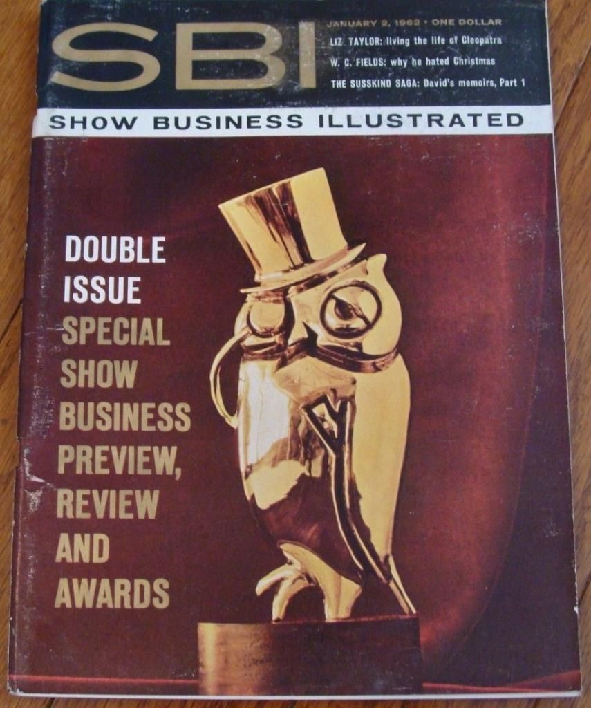 SHOW BUSINESS ILLUSTRATED magazine side cover 2 January 1962