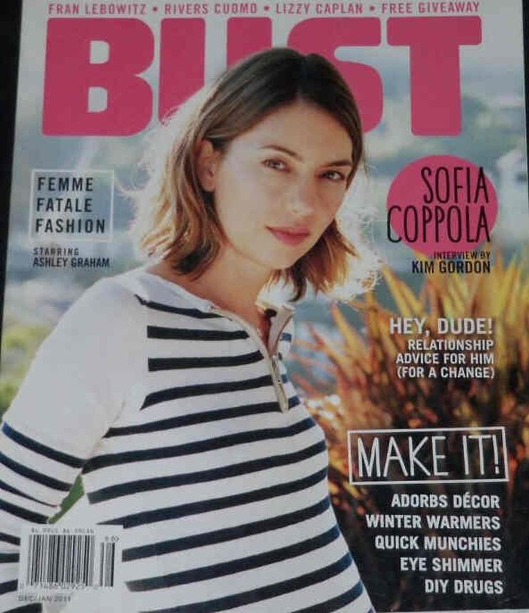 BUST magazine side cover  December 2010/ January 2011 