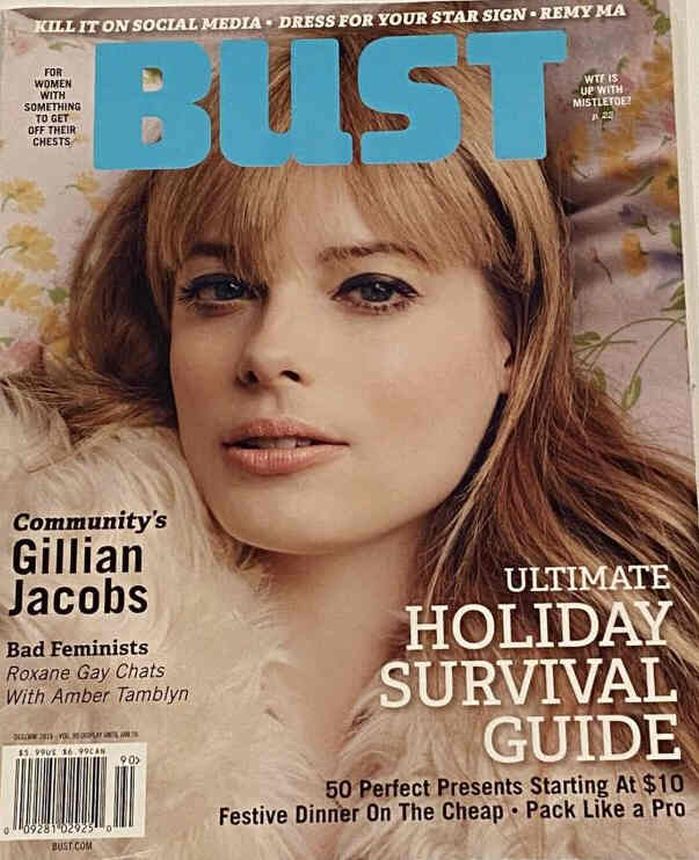 BUST magazine side cover  December 2014/ January 2015 
