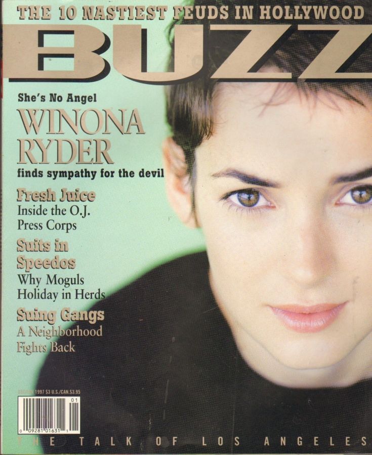 BUZZ magazine side cover  December 1996/ January 1997 