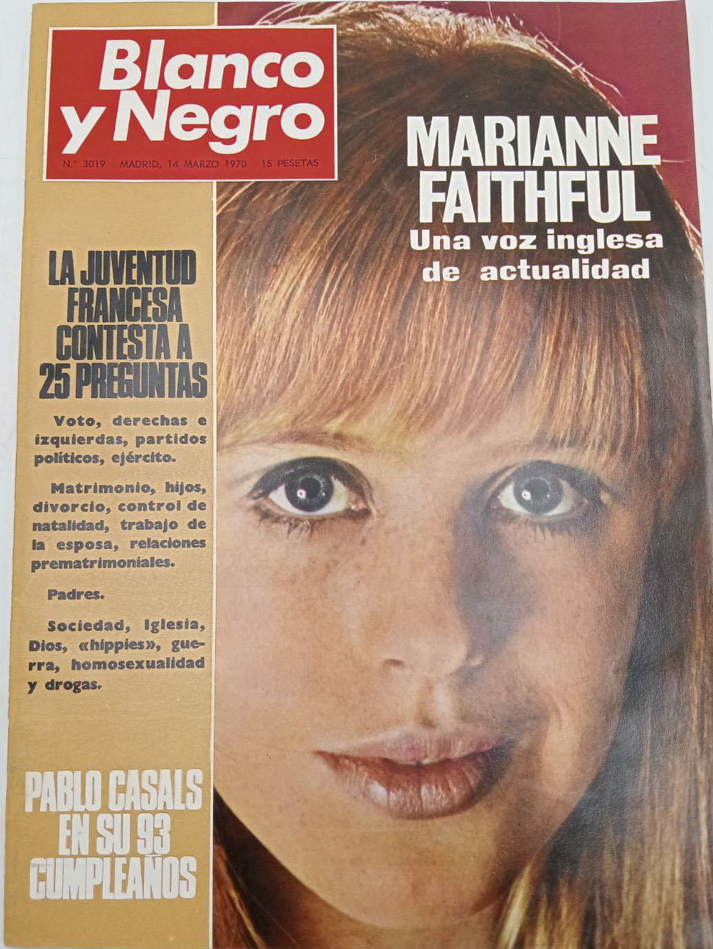 BLANCO Y NEGRO magazine side cover Issue 3019 14 March 1970