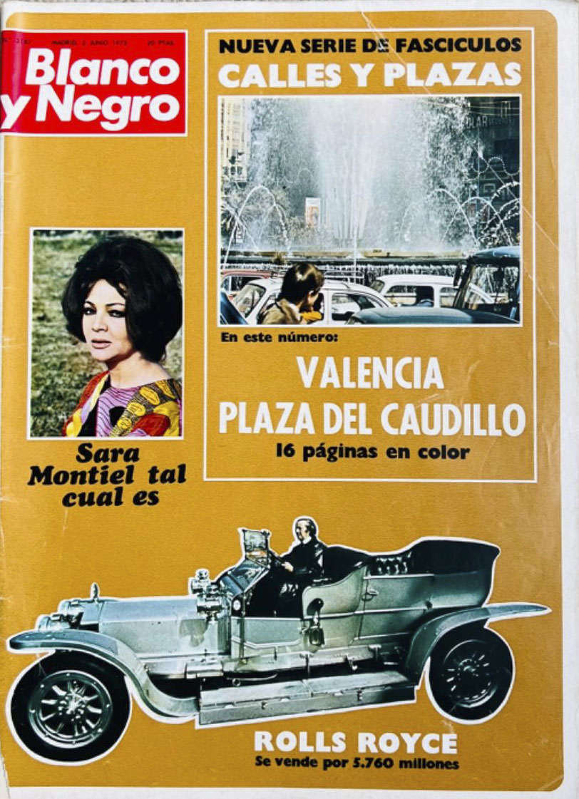 BLANCO Y NEGRO magazine side cover Issue 3187 31 May 1973
