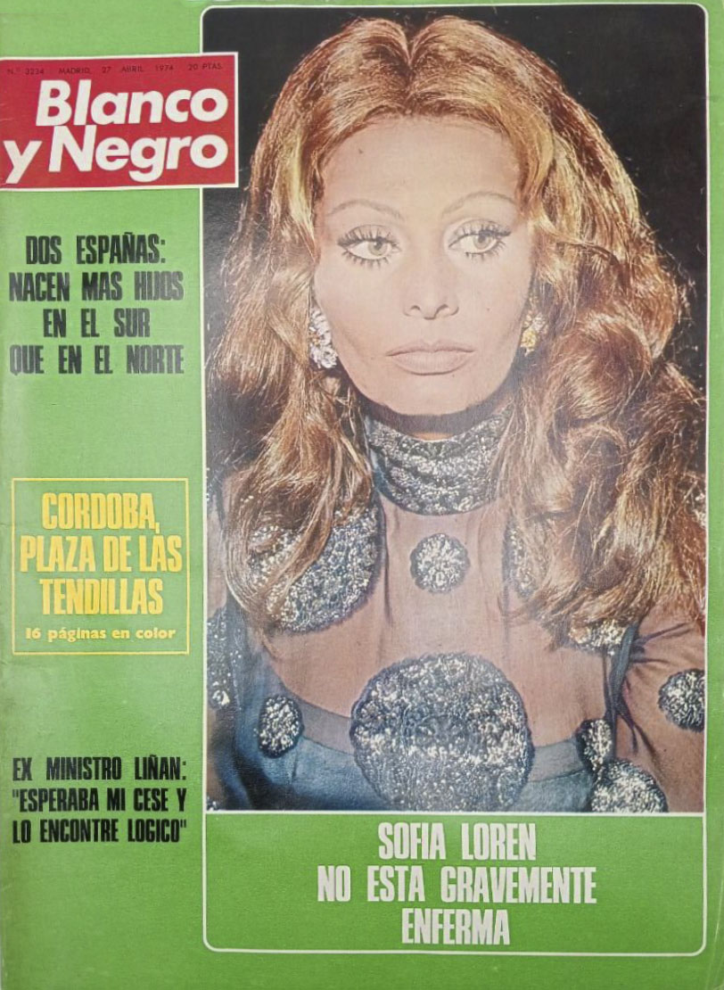 BLANCO Y NEGRO magazine side cover Issue 3234 27 April 1974