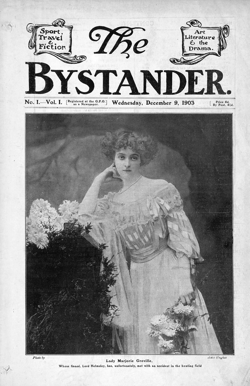 BYSTANDER magazine side cover Issue 1 9 December 1903