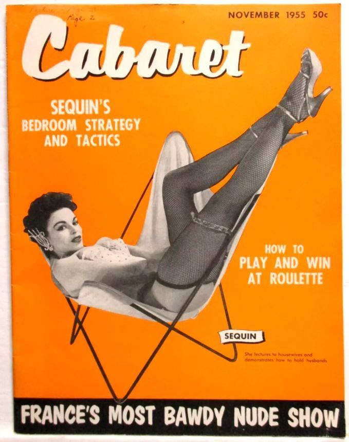 CABARET magazine side cover  November 1955