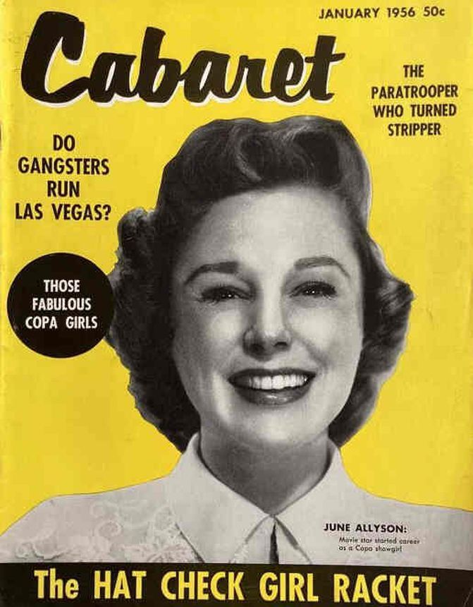 CABARET magazine side cover  January 1956