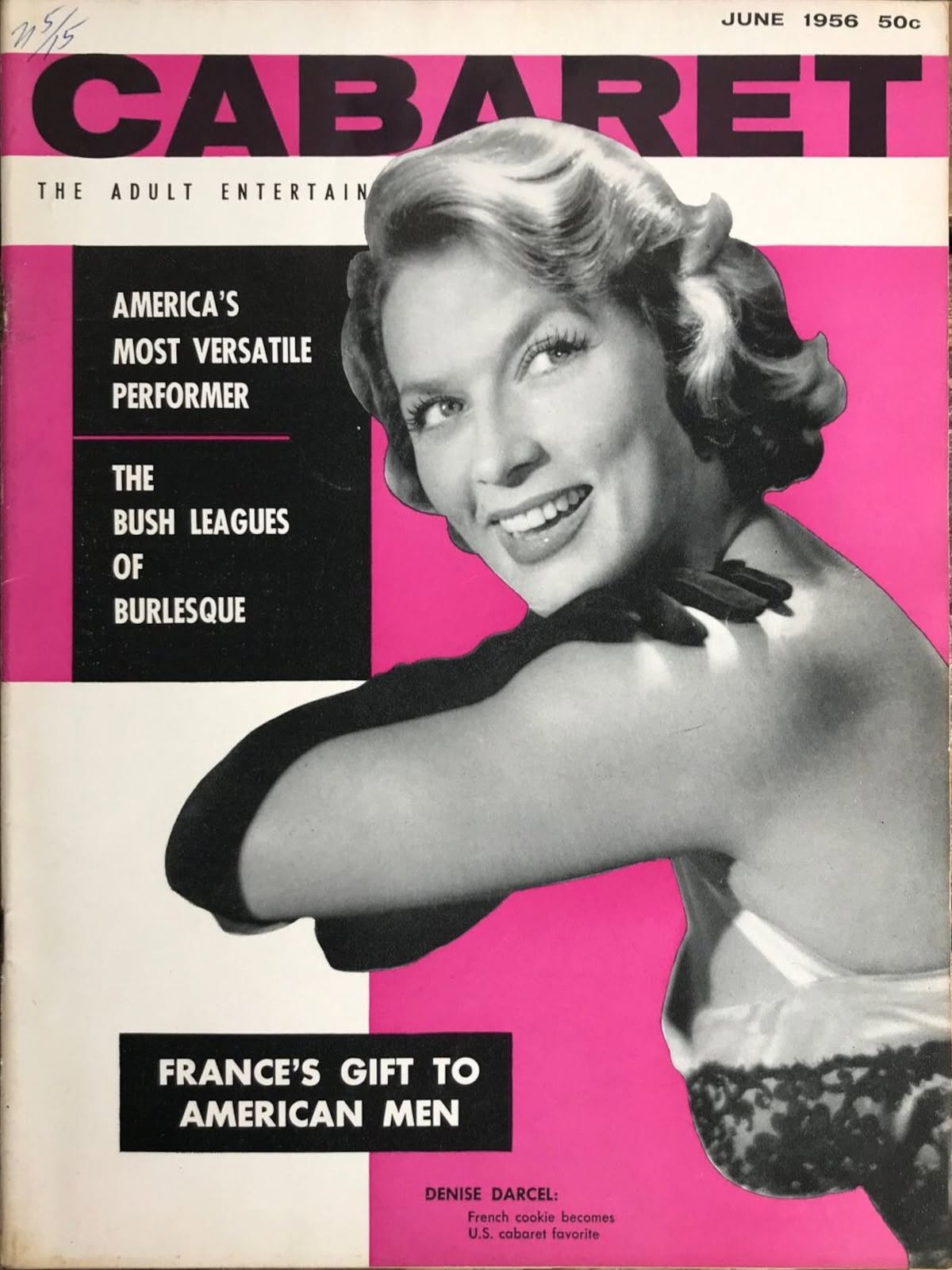 CABARET magazine side cover  June 1956