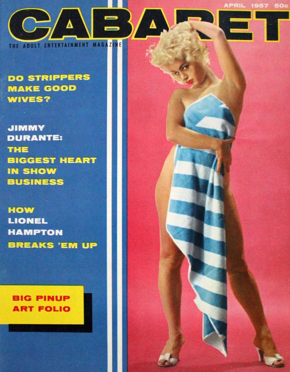 CABARET magazine side cover  April 1957