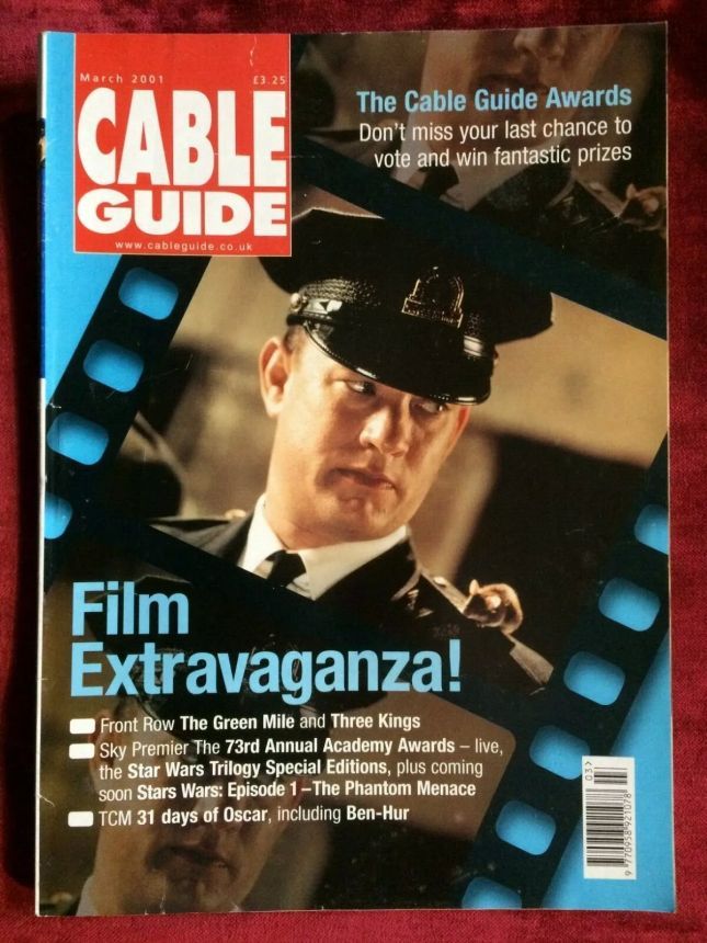 CABLE GUIDE UK magazine side cover  March 2001
