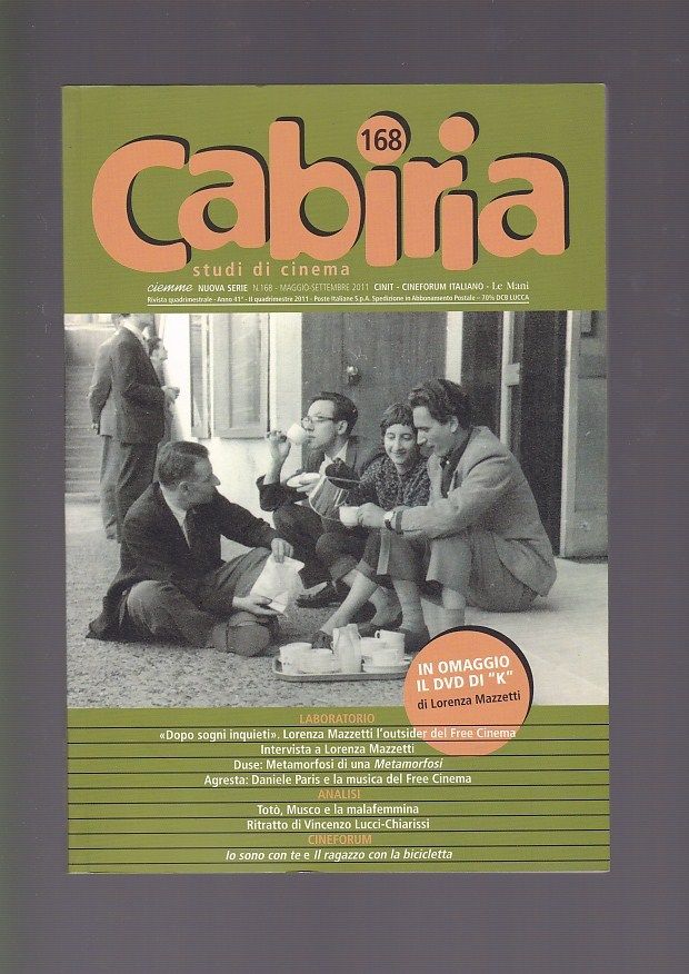 CABIRIA magazine side cover Issue 168 May/September 2011
