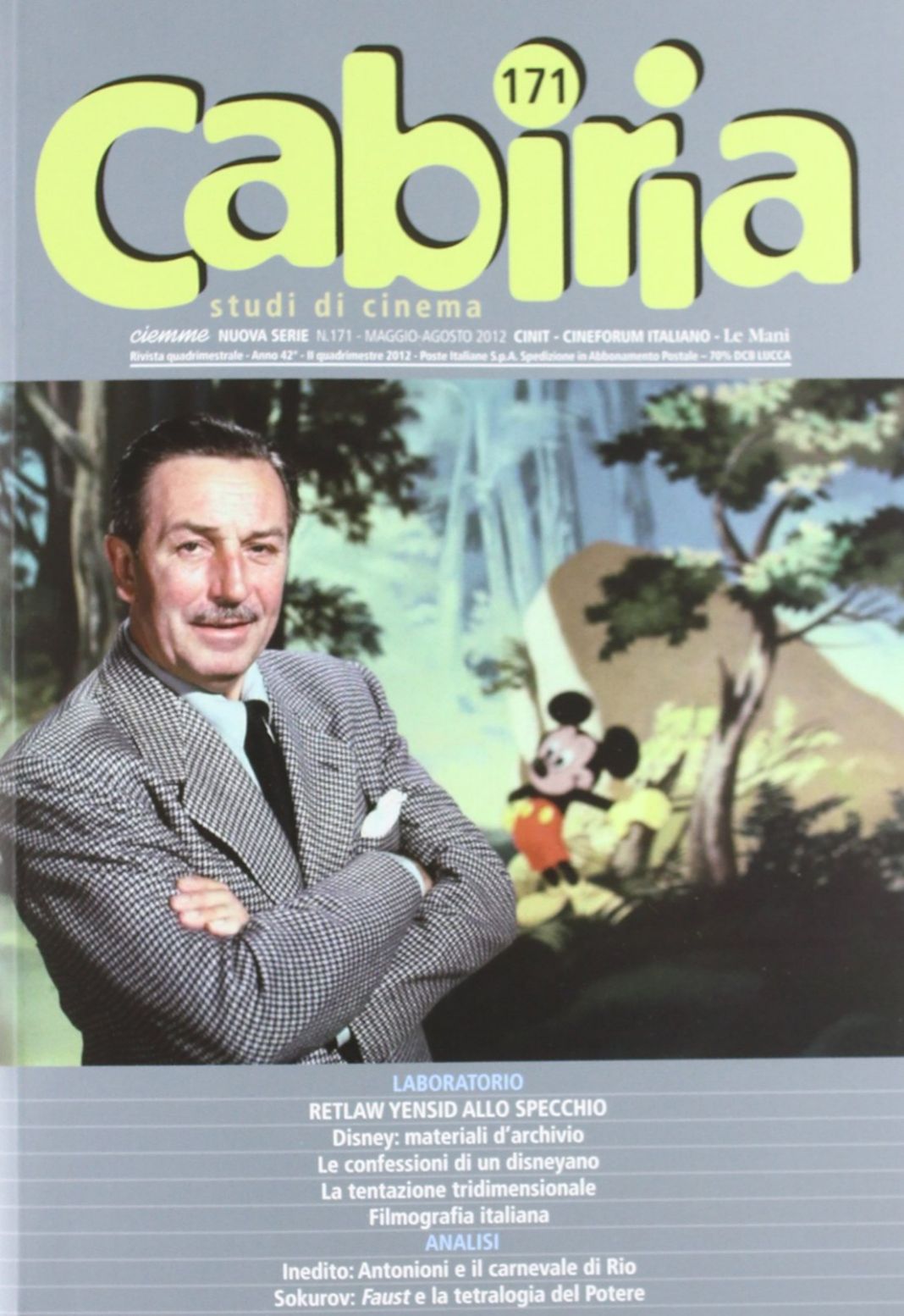 CABIRIA magazine side cover Issue 171  May/August 2012