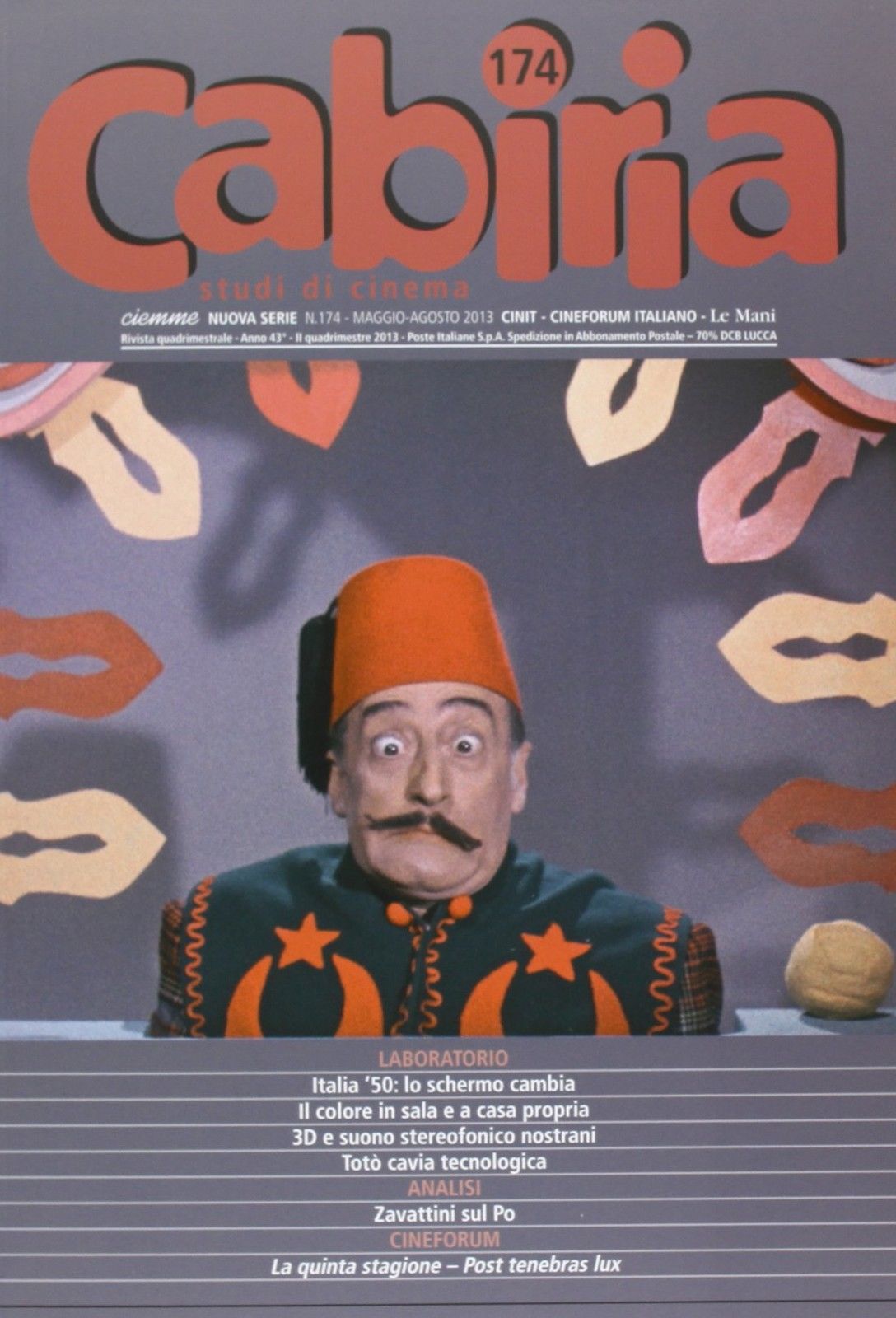 CABIRIA magazine side cover Issue 174 May/August 2013