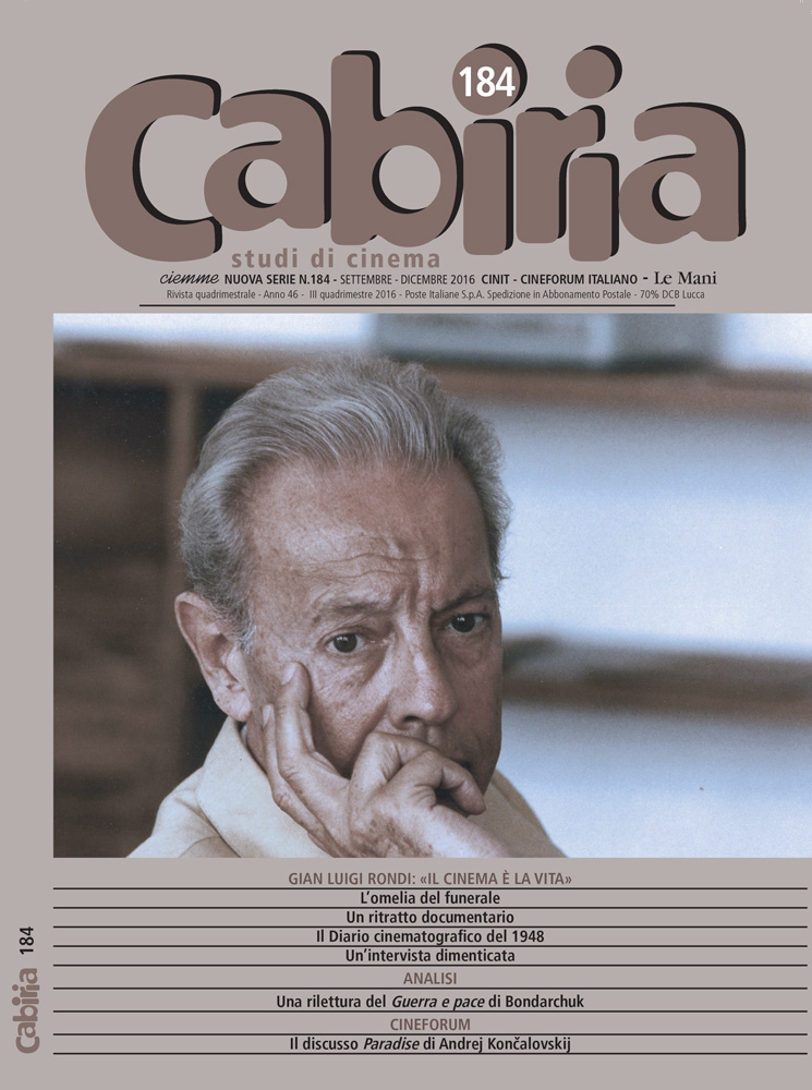 CABIRIA magazine side cover Issue 184  September/December 2016