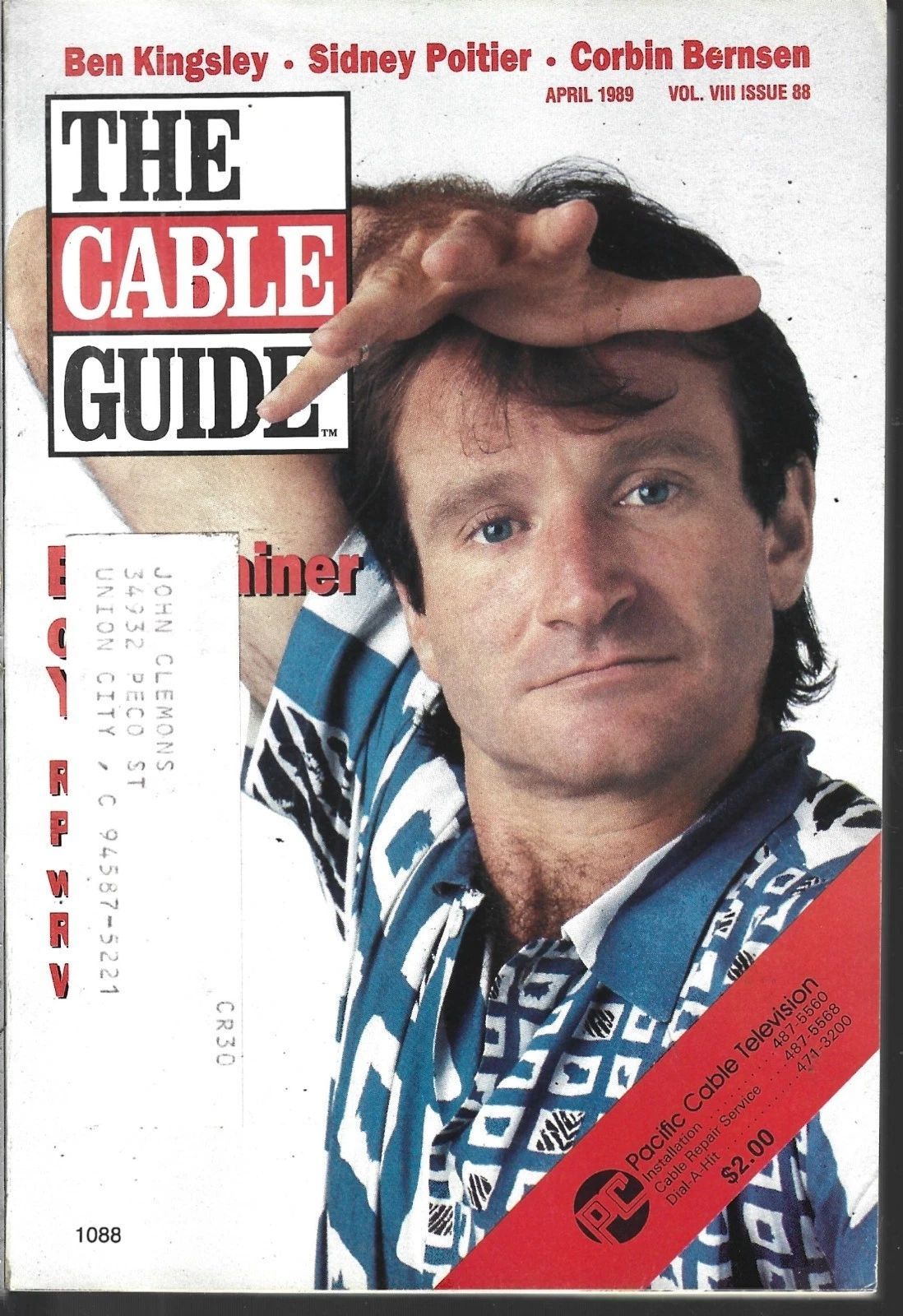 CABLE GUIDE UK magazine side cover  April 1989