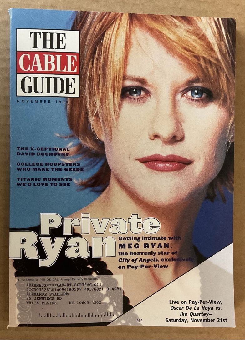 CABLE GUIDE USA magazine side cover  November 1998