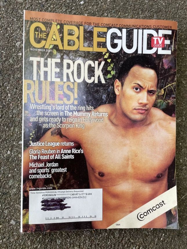 CABLE GUIDE USA magazine side cover  November 2001