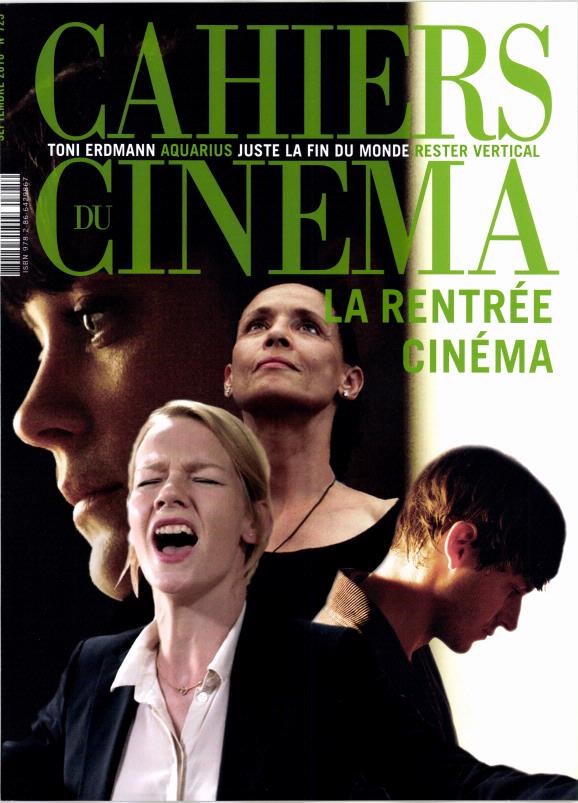 CAHIERS DU CINEMA magazine side cover Issue 725 September 2016