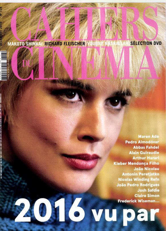 CAHIERS DU CINEMA magazine side cover Issue 728 December 2016