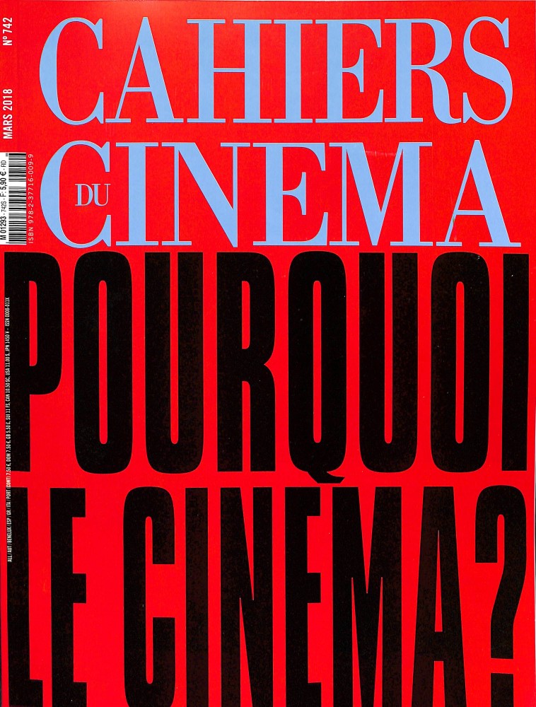 CAHIERS DU CINEMA magazine side cover Issue 742  March 2018