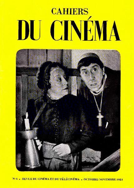 CAHIERS DU CINEMA magazine side cover Issue 6 October/November 1951