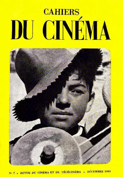 CAHIERS DU CINEMA magazine side cover Issue 7 December 1951
