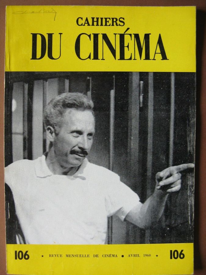 CAHIERS DU CINEMA magazine side cover Issue 106 April 1960