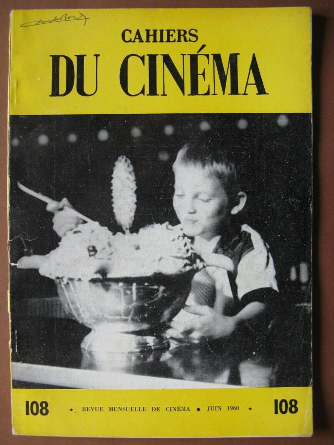 CAHIERS DU CINEMA magazine side cover Issue 108 June 1960