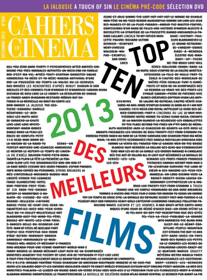 CAHIERS DU CINEMA magazine side cover Issue 695 December 2013