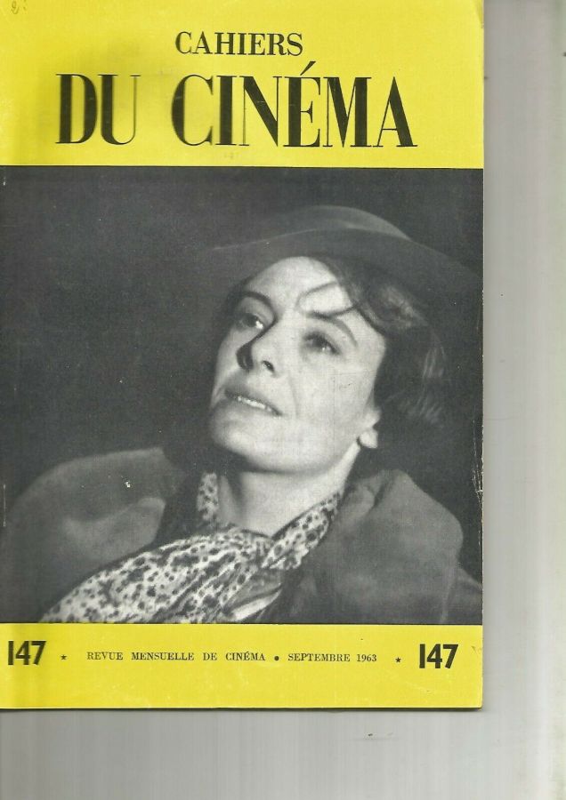 CAHIERS DU CINEMA magazine side cover Issue 147 September 1963