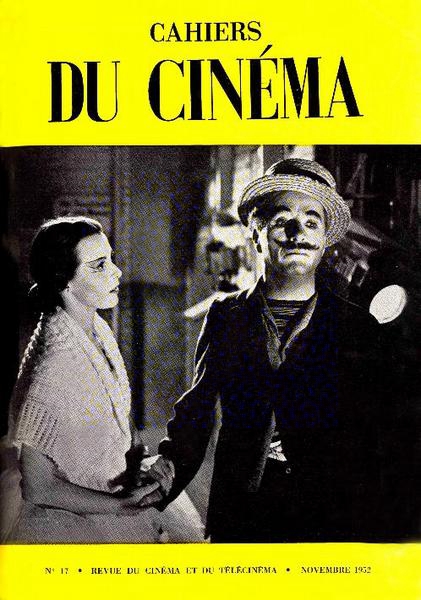 CAHIERS DU CINEMA magazine side cover Issue 17 November 1952