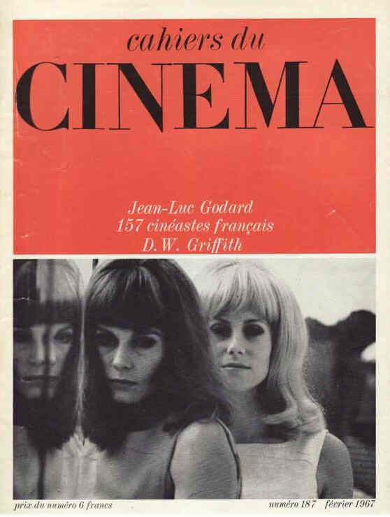 CAHIERS DU CINEMA magazine side cover Issue 187 February 1967
