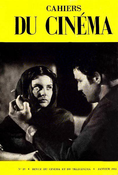 CAHIERS DU CINEMA magazine side cover Issue 19 January 1953