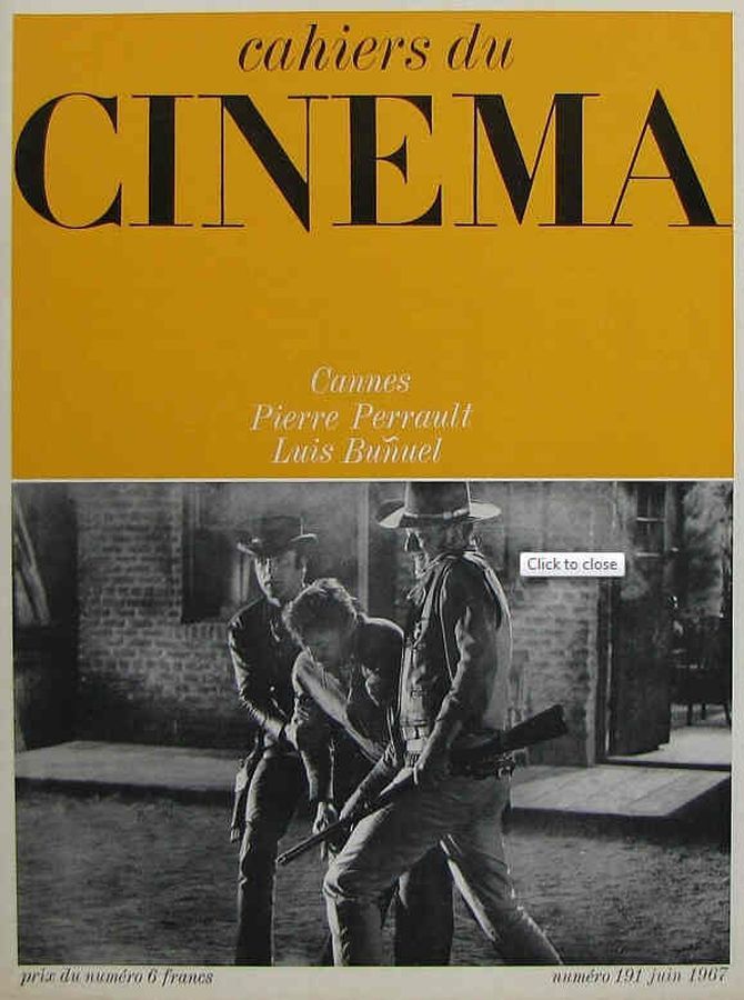 CAHIERS DU CINEMA magazine side cover Issue 191 June 1967